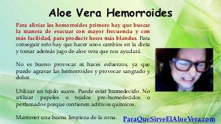 Aloe vera hemorroides opiniones