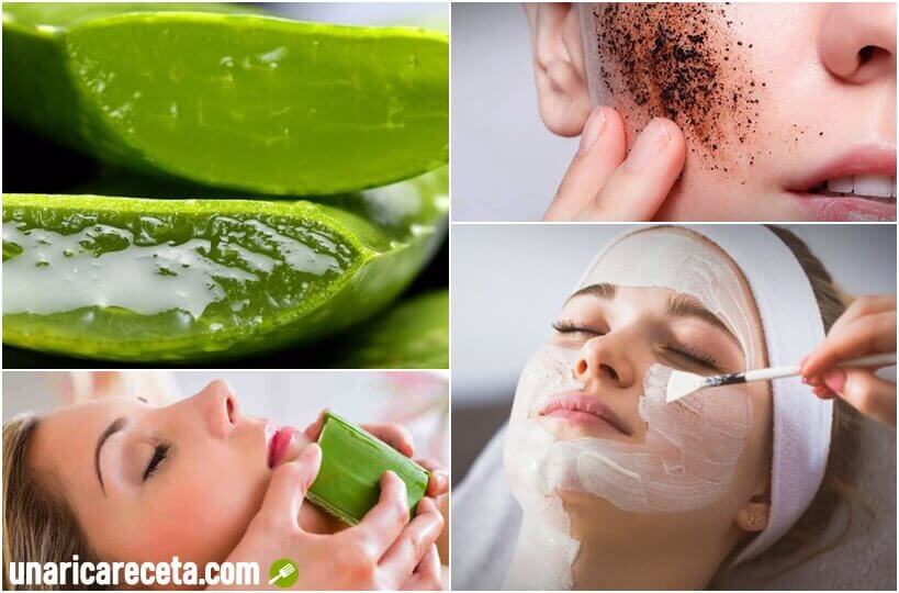 Aloe vera en la cara que hace