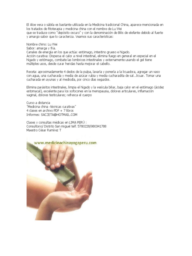 Aloe vera recetas curativas