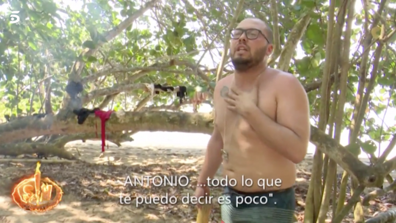 Supervivientesfotos de la isla i los participantes cocotero